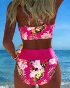 Jolina™ | Bikini de dos piezas con estampado floral y contraste