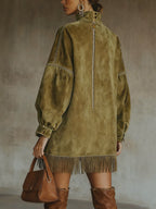 Olive™ | Vestido de cuello alto