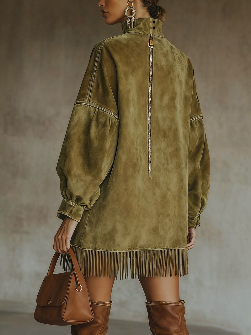 Olive™ | Vestido de cuello alto