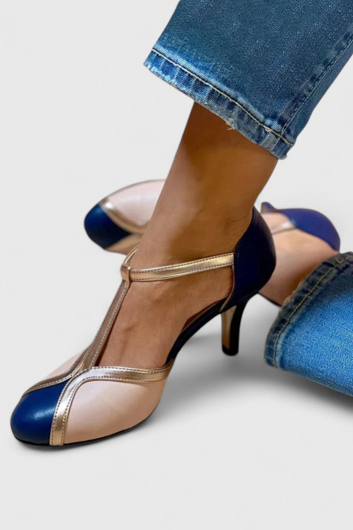 Tania | Sandalias de Tacón Cuadrado con Tira en T