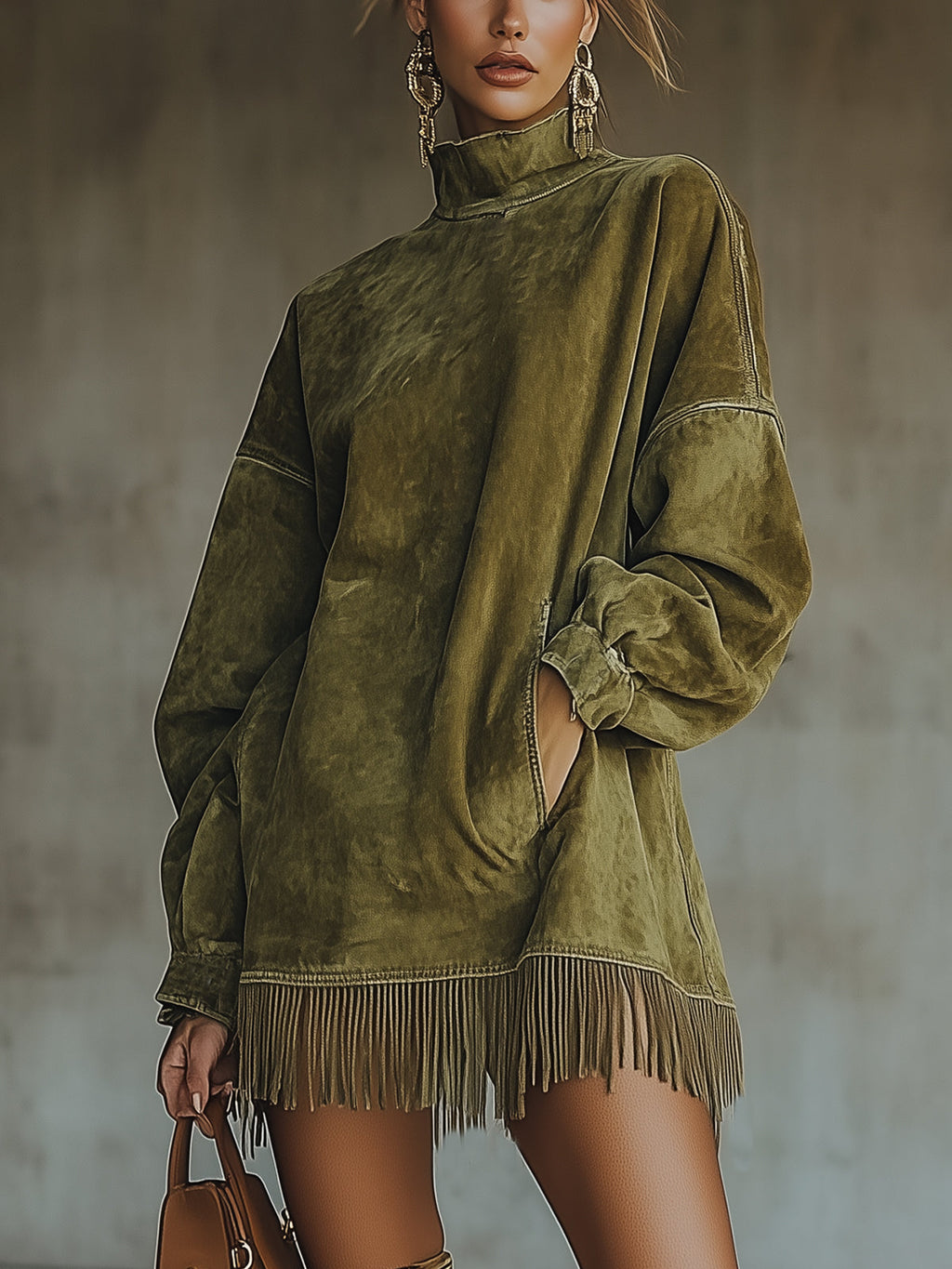 Olive™ | Vestido de cuello alto