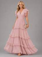 Zoe™ | Vestido maxi de boda elegante en rosa claro