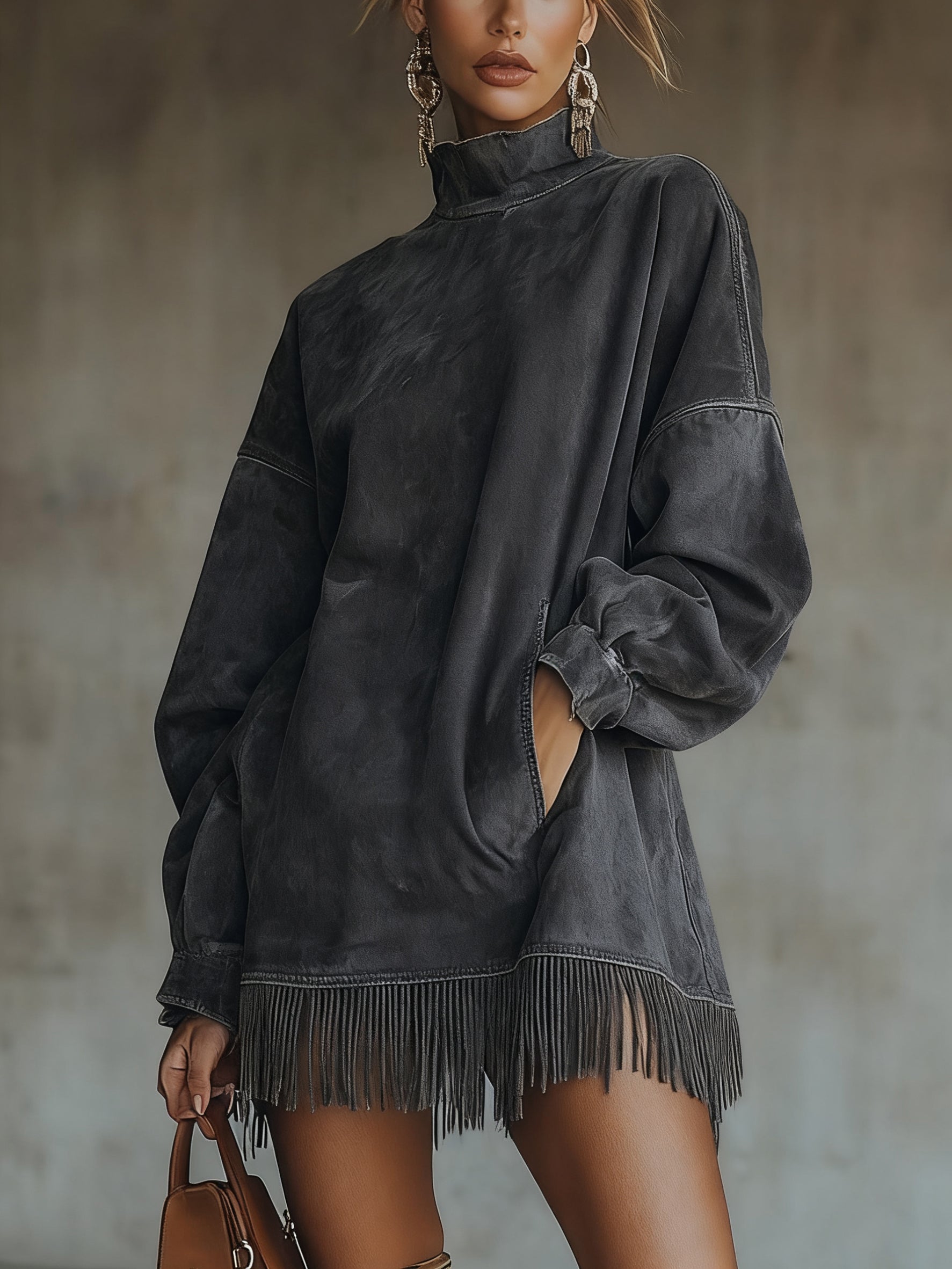 Olive™ | Vestido de cuello alto