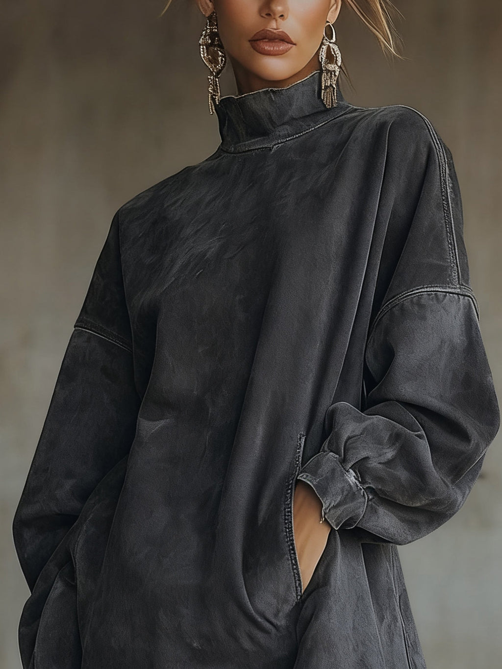 Olive™ | Vestido de cuello alto