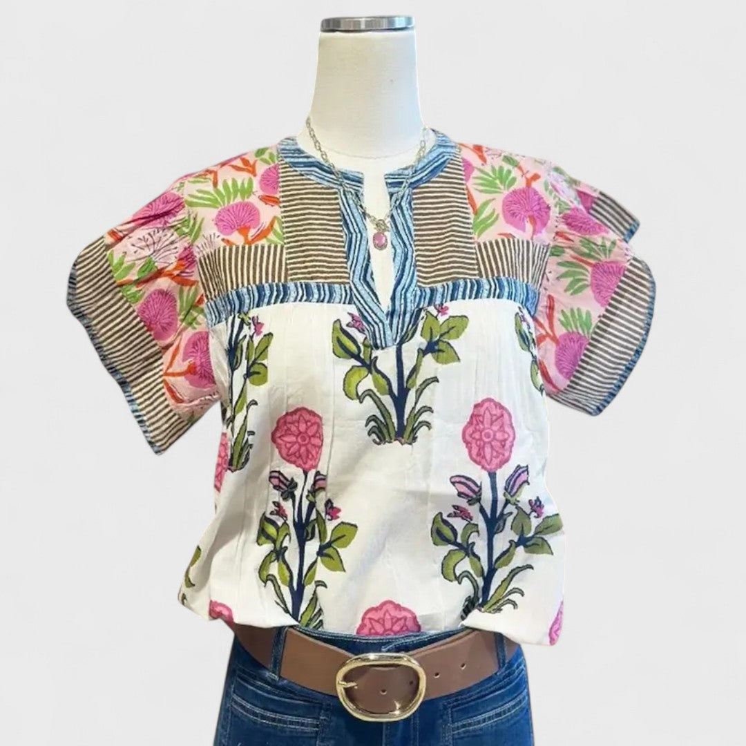 Uriella - Blusa boho bordada
