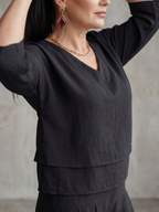 Río | Conjunto de Top en Capas y Pantalón Ancho