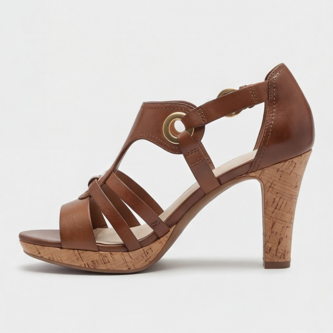 Carla | Sandalias de Tacón Cuadrado con Tobillera