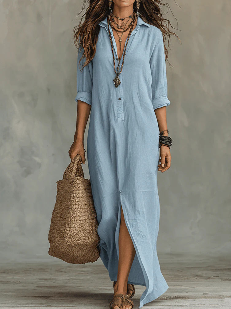 GEMA | Vestido largo cómodo que realza la silueta, ideal para el día a día