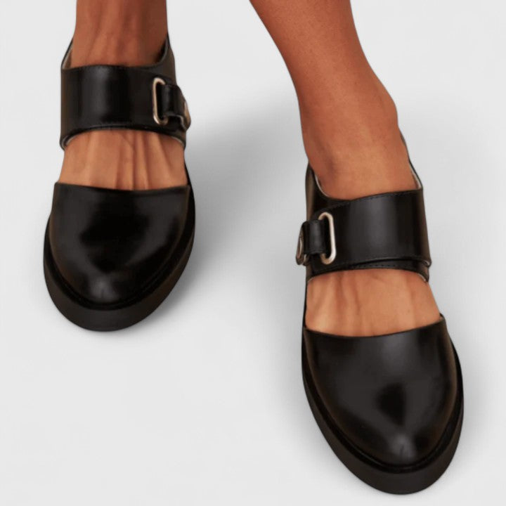Elena™ | Zapatos Negros Mujer con Hebilla