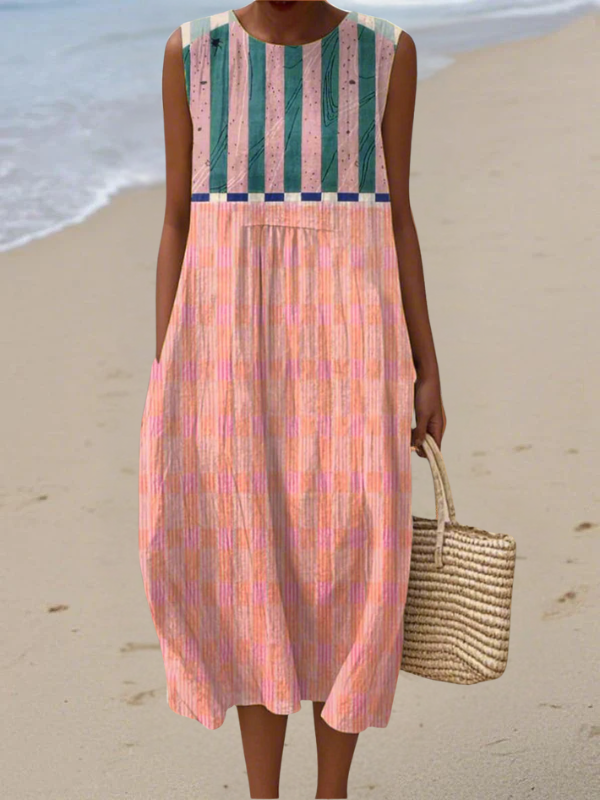 Lily™ | Vestido Midi a Rayas en Colores Pastel