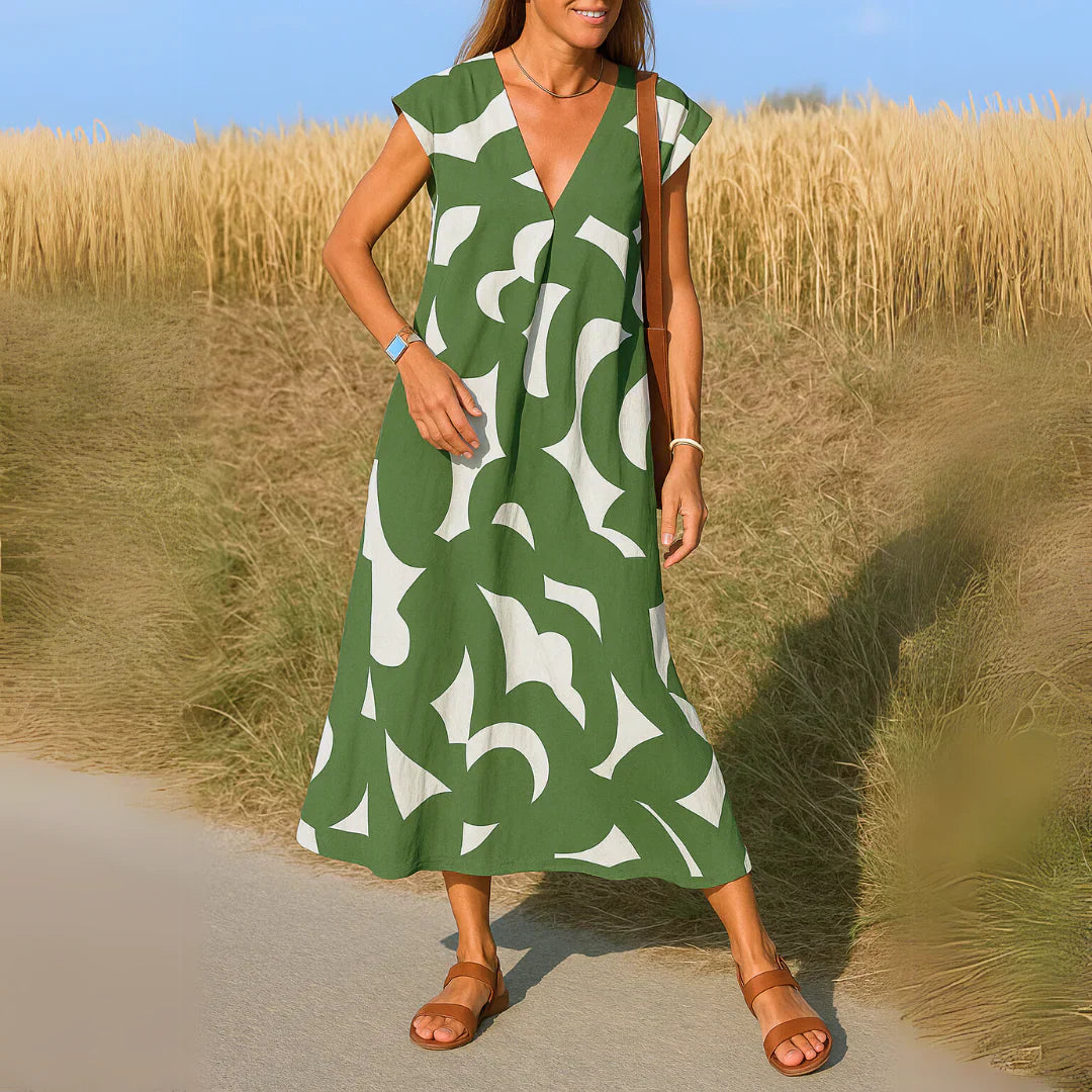 Tatiana™ | Vestido maxi con detalle calado