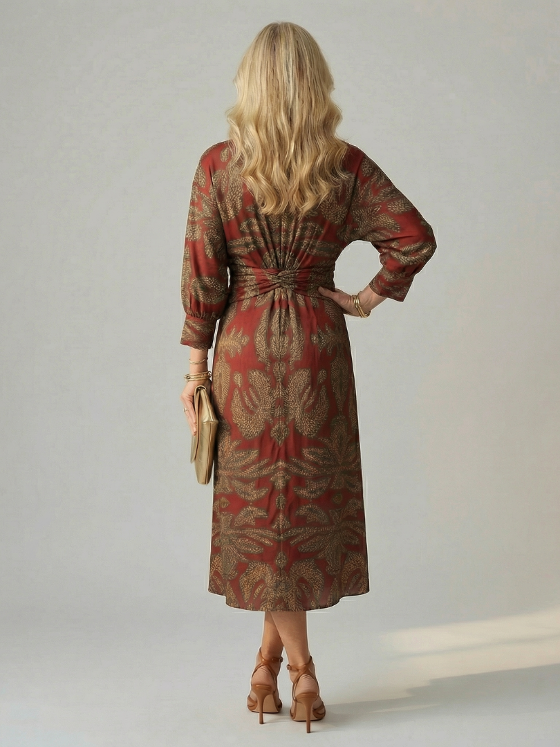 Luna | Vestido Midi Cruzado Natural