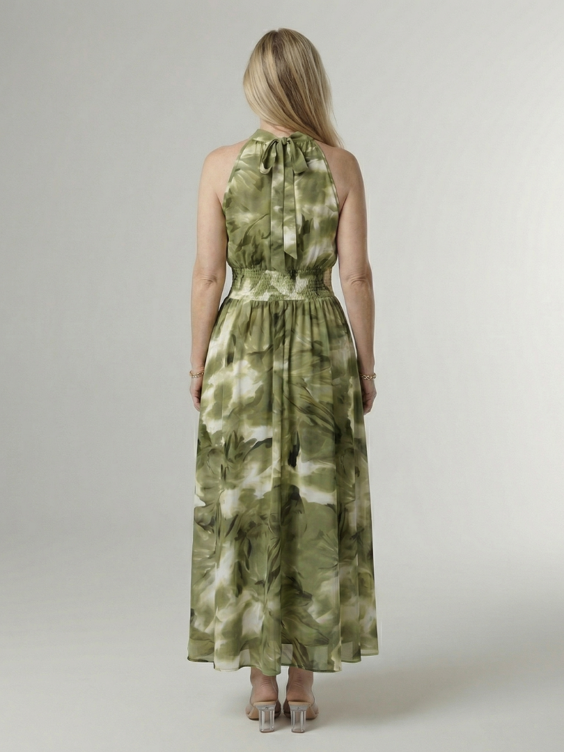 Silvia | Vestido Midi Halter Fruncido