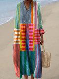 Inaya™ | Vestido Maxi Patchwork Multicolor
