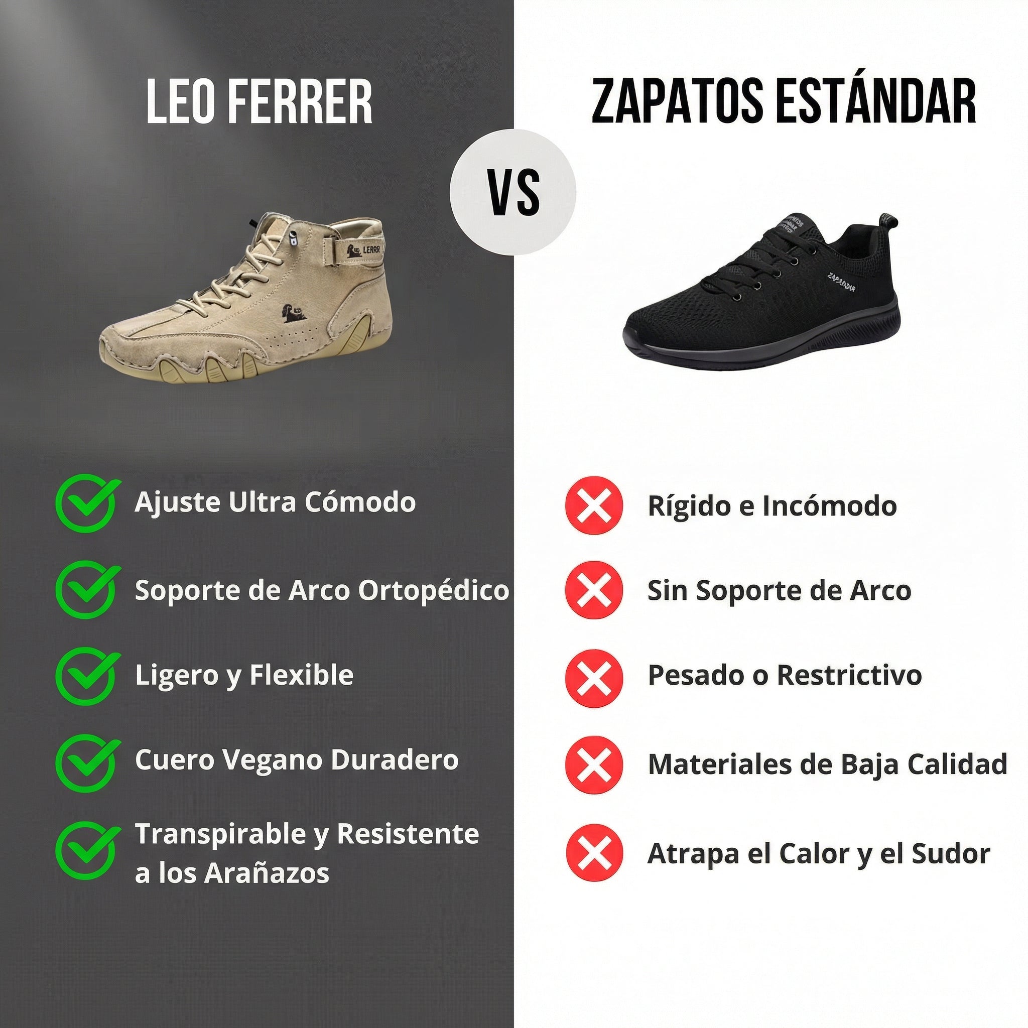 Andrés - Zapatos ortopédicos impermeables y transpirables