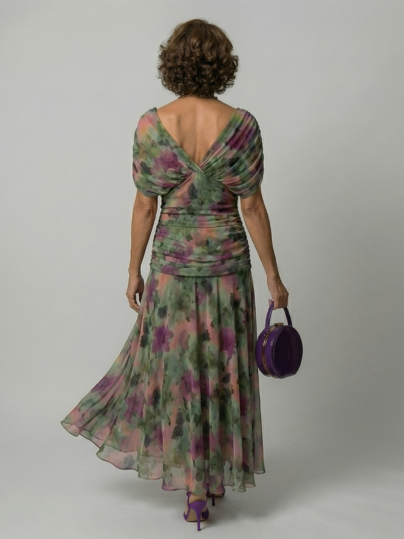Celia | Vestido Midi con Hombro Descubierto