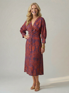 Luna | Vestido Midi Cruzado Natural