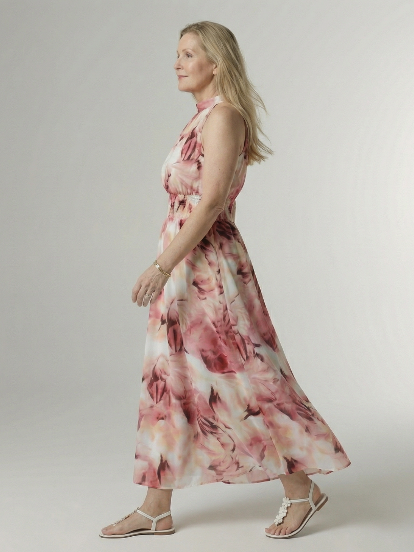 Silvia | Vestido Midi Halter Fruncido