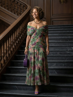 Celia | Vestido Midi con Hombro Descubierto