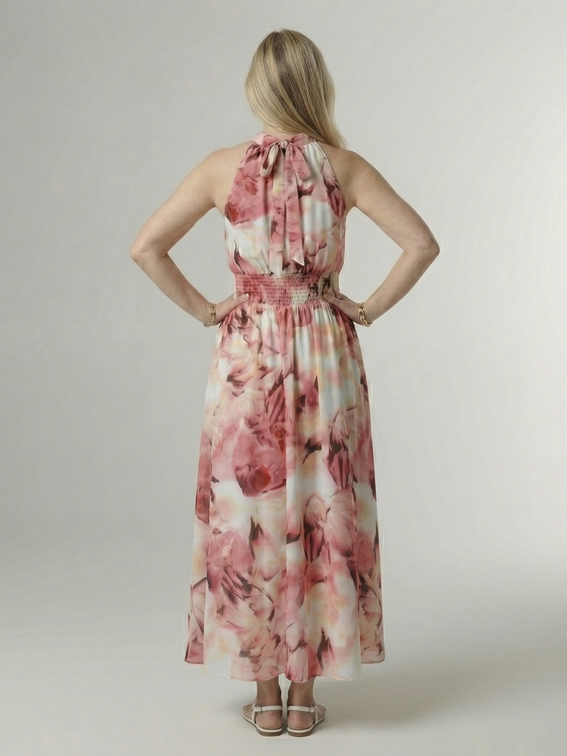 Silvia | Vestido Midi Halter Fruncido
