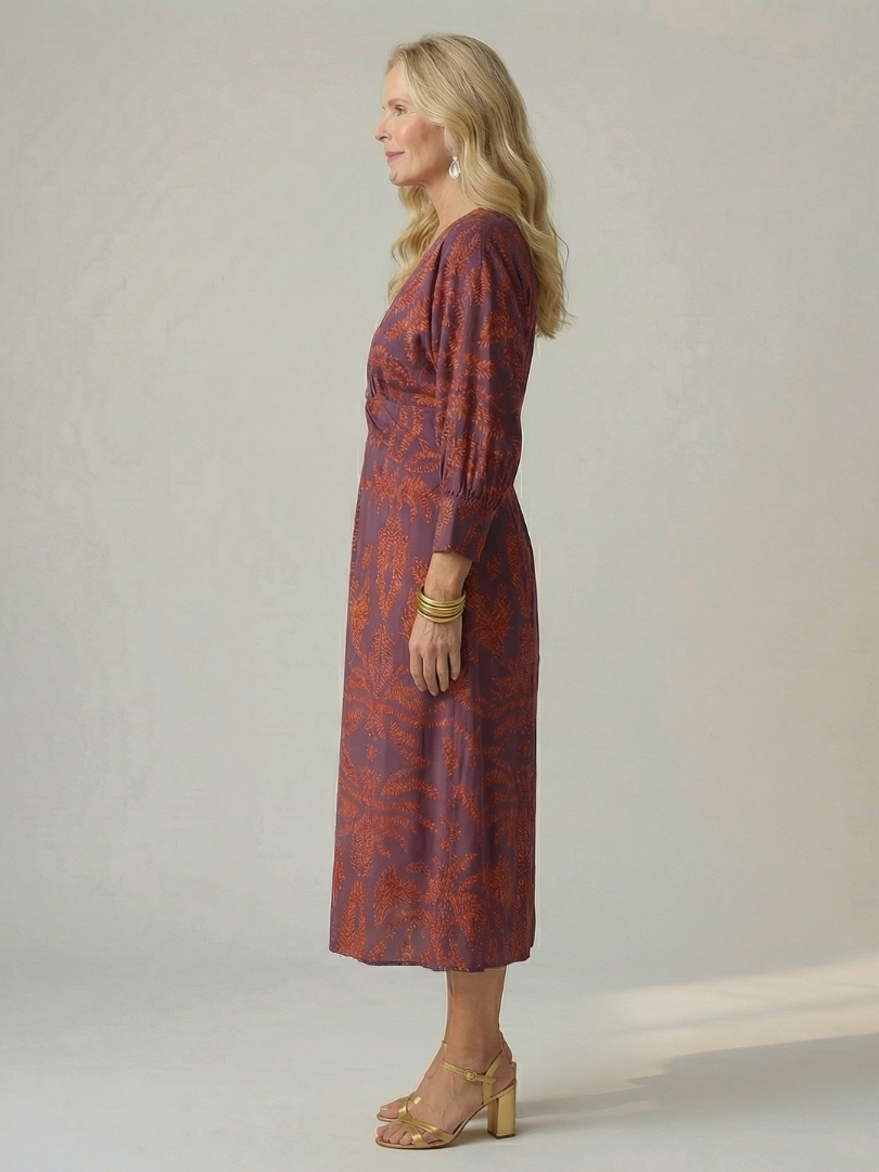 Luna | Vestido Midi Cruzado Natural