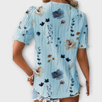 Emily - Blusa de moda con escote en V