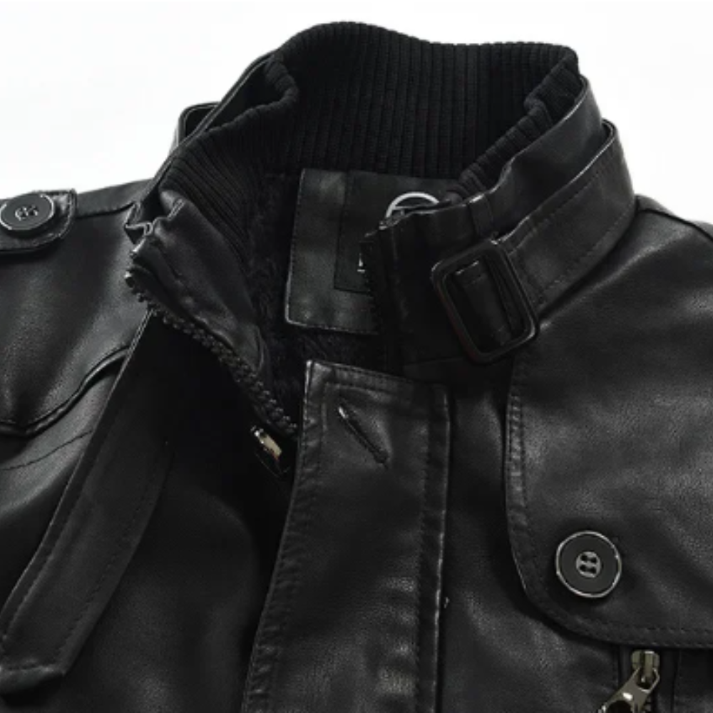Daniel™ | Chaqueta de cuero larga y elegante para motorista