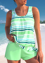 Rosa™ | Conjunto de tankini a rayas de corte relajado