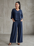 Río | Conjunto de Top en Capas y Pantalón Ancho