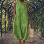 Ginevra™ | Vestido maxi sin mangas con bolsillos