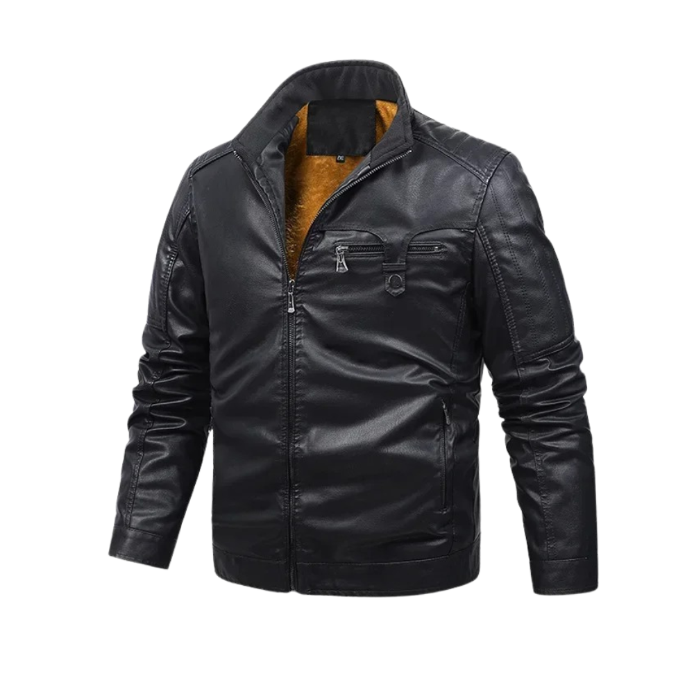Lucas™ | Chaqueta de cuero con forro de felpa retro