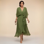 Opal™ | Vestido midi elegante con escote en V