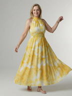 Silvia | Vestido Midi Halter Fruncido