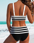 Martina™ | Bikini de rayas de cintura alta