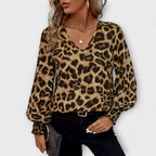 Sudadera elegante con estampado de leopardo