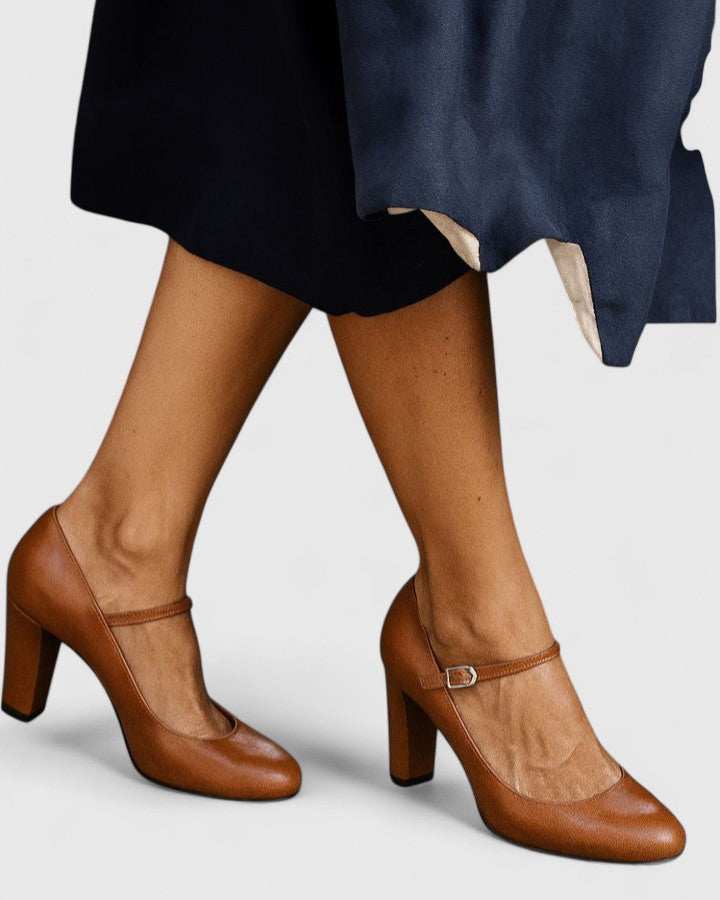Jasmín | Sandalias de Tacón Ancho con Tobillera