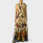 Amanda - vestido maxi con estampado plisado