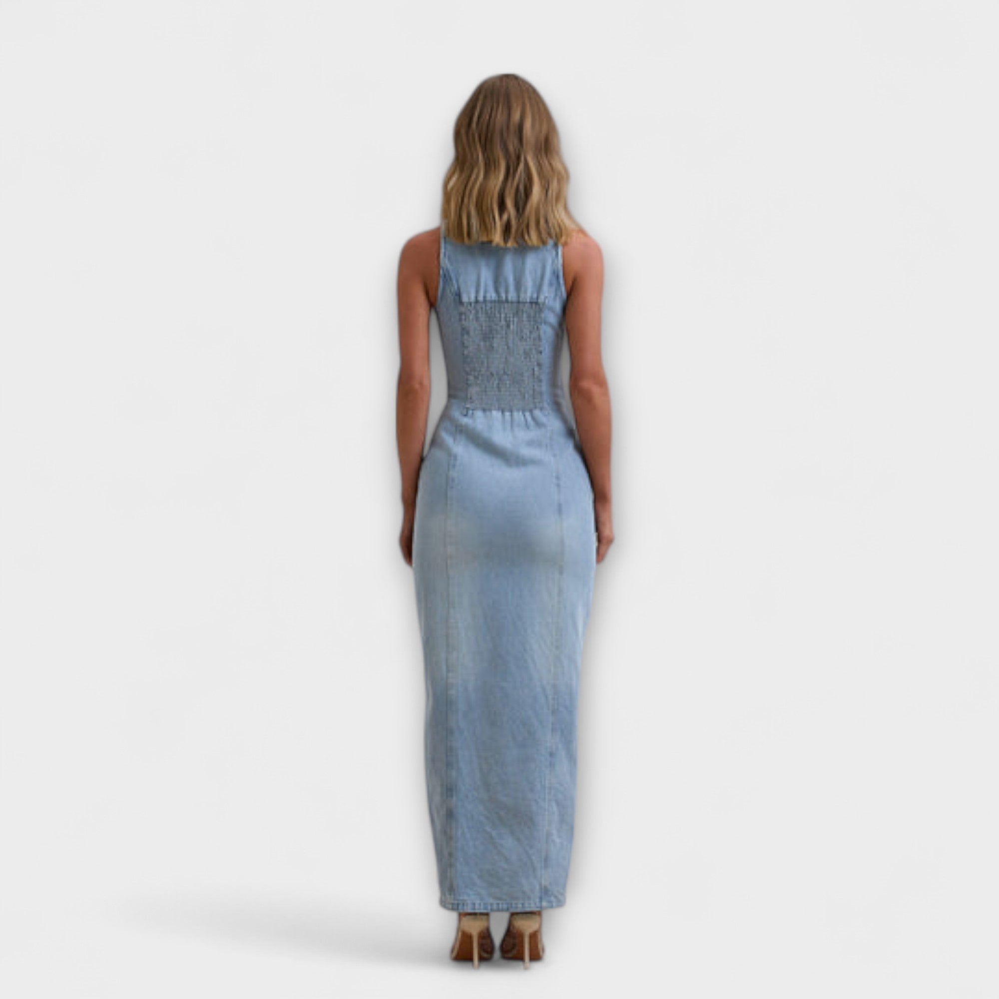 Lacey - Vestido maxi de denim con lavado delicado