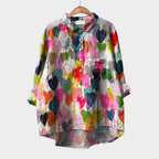 Thalia™ | Blusa de lino atemporal con diseño de fantasía