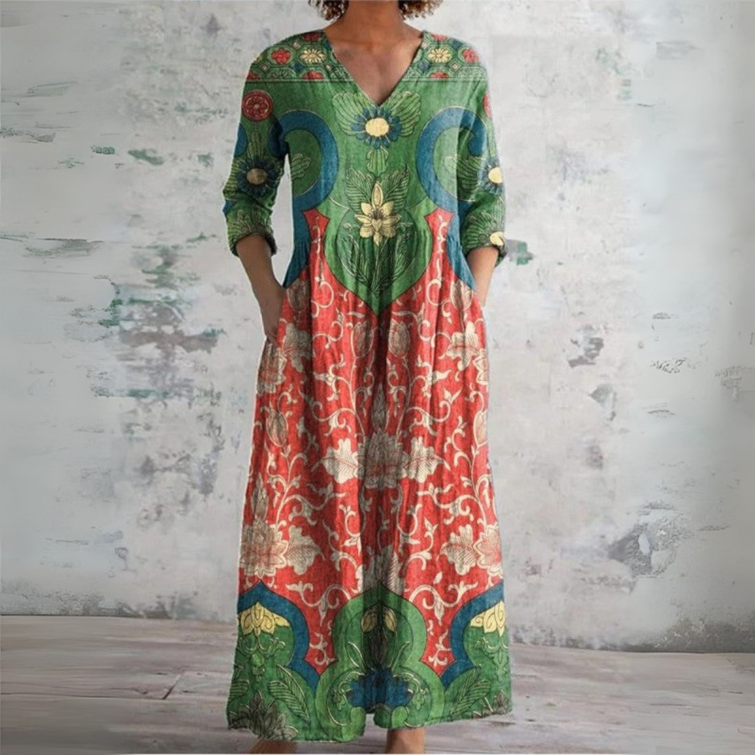 Judit™ | Vestido maxi floral vintage