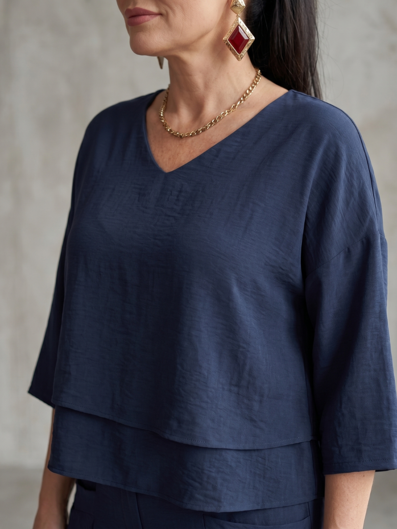 Río | Conjunto de Top en Capas y Pantalón Ancho