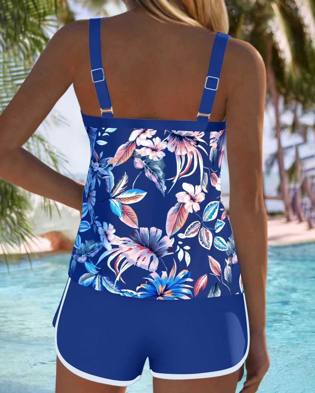 Rocío™ | Top Tankini Estampado sin Mangas