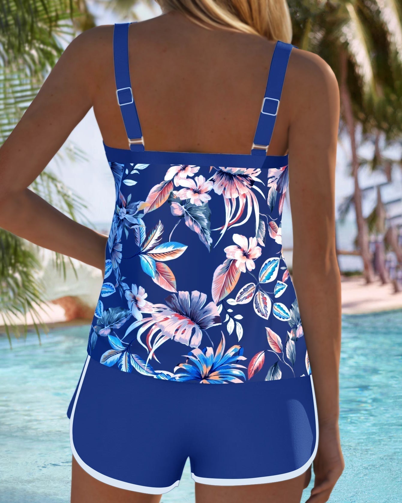Rocío™ | Top Tankini Estampado sin Mangas