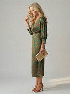 Luna | Vestido Midi Cruzado Natural