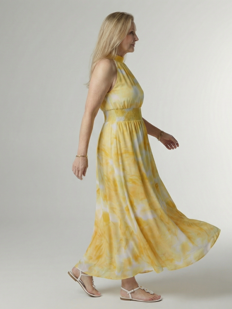 Silvia | Vestido Midi Halter Fruncido