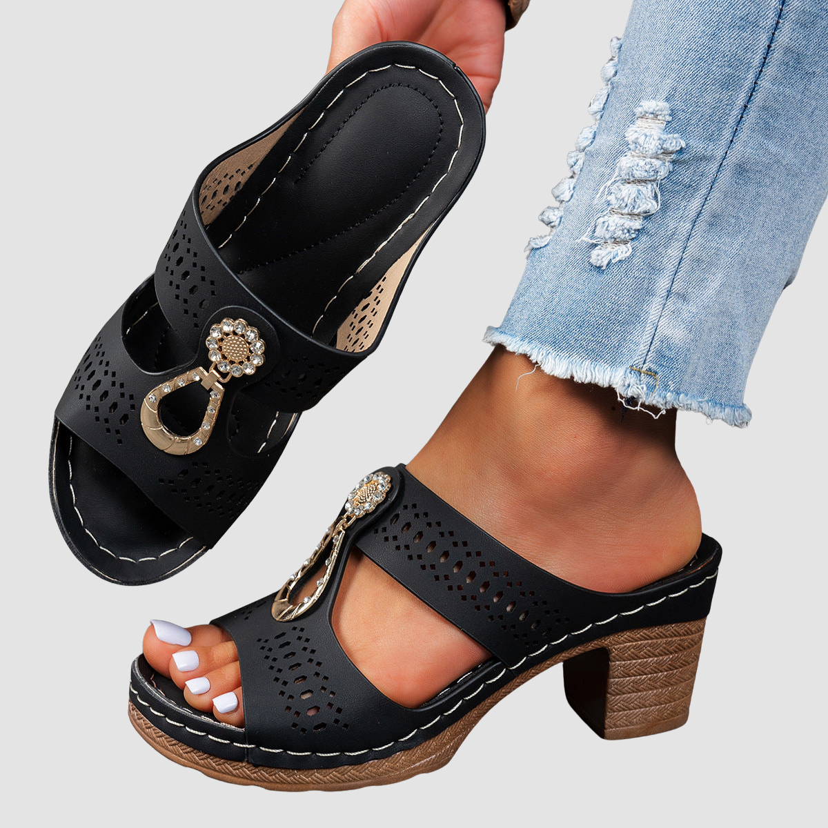 Linda | Sandalias Ortopédicas de Tacón Alto