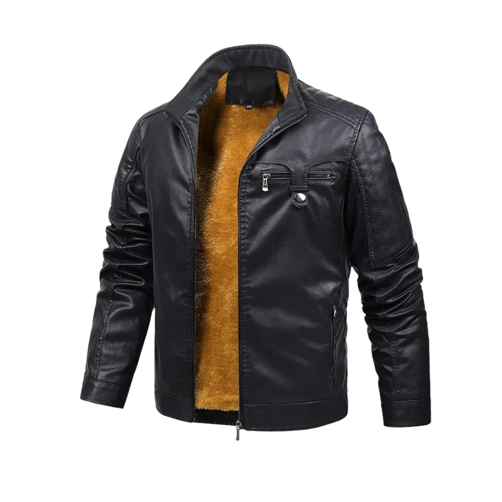 Lucas™ | Chaqueta de cuero con forro de felpa retro