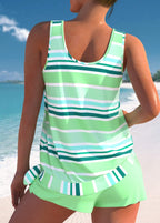Rosa™ | Conjunto de tankini a rayas de corte relajado