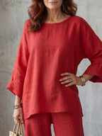 Prue™ | Conjunto de túnica holgada y pantalones de pierna ancha