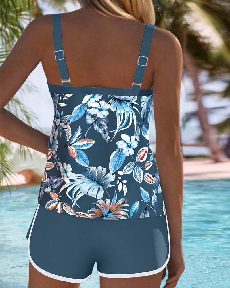 Rocío™ | Top Tankini Estampado sin Mangas
